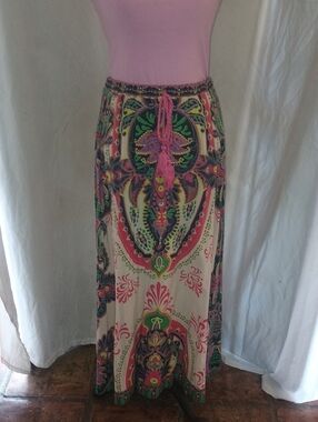 Flying Tomato Pink Multi-Print Boho Maxi Skirt
